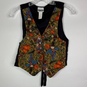 Vintage Basic Editions Scarecrow Pumpkin Halloween Vest Size Medium